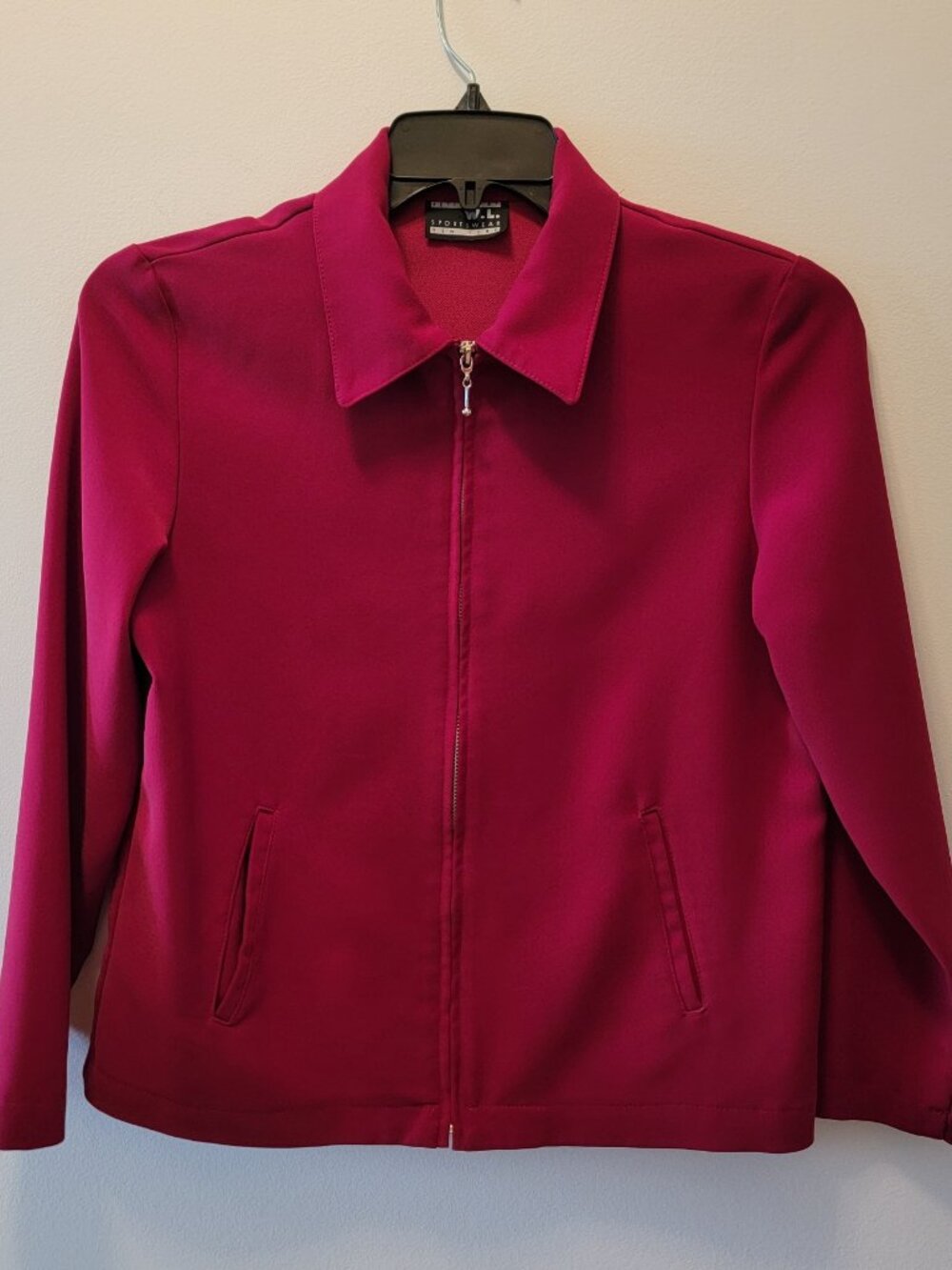 W.L. Sportwear Dark Red Blazer Size PM Zip Front Jacket